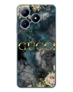 Чехол для Realme C63 4G с картинкой «Абстрактные цветы Gucci»