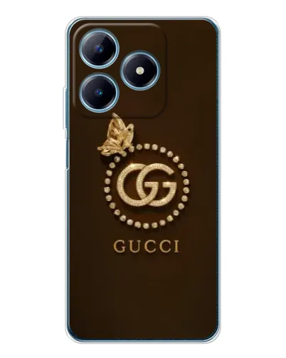 Чехол для Realme C63 4G с картинкой «Gucci — золотая бабочка»