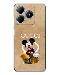 Чехол для Realme C63 4G с картинкой «Микки Маус Gucci — крафт»