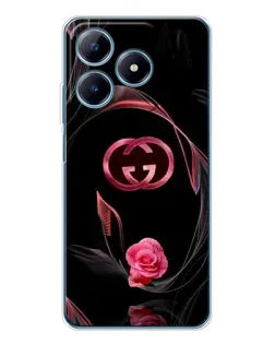 Чехол для Realme C63 4G с картинкой «Gucci — неоновая роза»