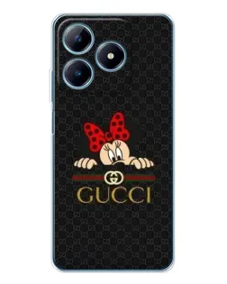 Чехол для Realme C63 4G с картинкой «Минни Маус Gucci — черный»
