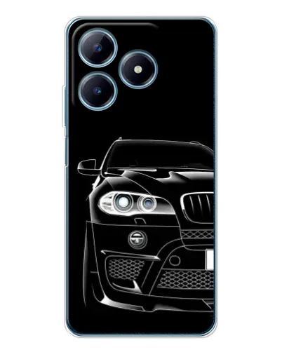 Чехол для Realme C63 4G с картинкой «Темный силуэт BMW»