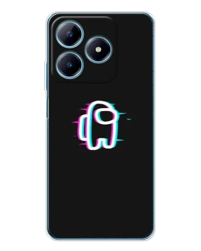 Чехол для Realme C63 4G с картинкой «Among Us неон»