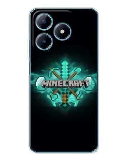 Чехол для Realme C63 4G с картинкой «Minecraft Diamond лого» Чехол для Realme C63 4G с картинкой «Minecraft Diamond лого»