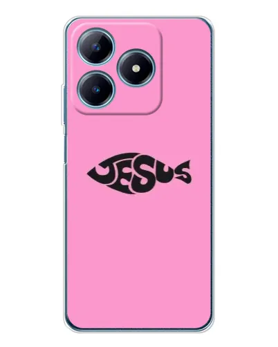 Чехол для Realme C63 4G с картинкой «Розовый символ  Jesus»