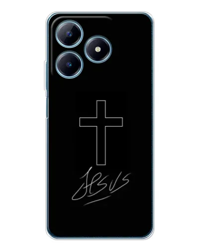 Чехол для Realme C63 4G с картинкой «Графический крест Jesus» Чехол для Realme C63 4G с картинкой «Графический крест Jesus»