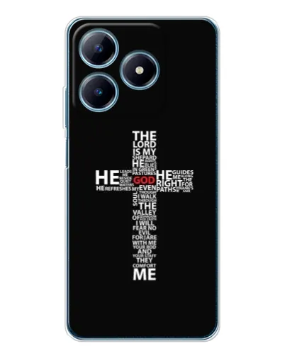 Чехол для Realme C63 4G с картинкой «Текстовый крест» Чехол для Realme C63 4G с картинкой «Текстовый крест»