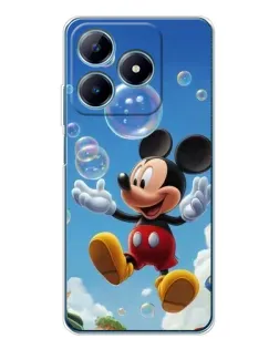 Чехол для Realme C63 4G с картинкой «Mickey и мыльные пузыри»