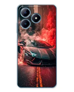 Чехол для Realme C63 4G с картинкой «Lamborghini красный дым» Чехол для Realme C63 4G с картинкой «Lamborghini красный дым»