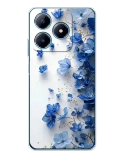 Чехол для Realme C63 4G с картинкой «Голубой цветочный каскад»
