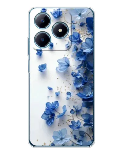 Чехол для Realme C63 4G с картинкой «Голубой цветочный каскад»