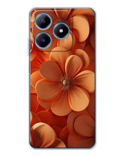 Чехол для Realme C63 4G с картинкой «Оранжевый макро цветок»