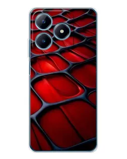 Чехол для Realme C63 4G с картинкой «Красная глянцевая сетка»