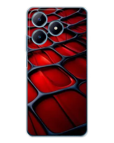 Чехол для Realme C63 4G с картинкой «Красная глянцевая сетка»