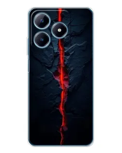 Чехол для Realme C63 4G с картинкой «Kрасная лавовая трещина»