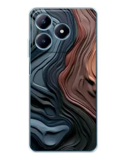 Чехол для Realme C63 4G с картинкой «Цветные волны каньона»