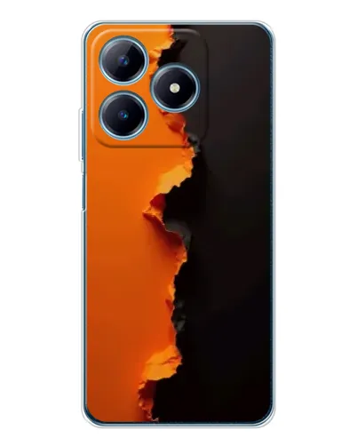 Чехол для Realme C63 4G с картинкой «Оранжевый разлом»