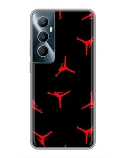 Чехол для Realme C65 с картинкой «Jordan Red Pattern»