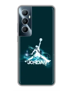Чехол для Realme C65 с картинкой «Jordan Blue Fire»