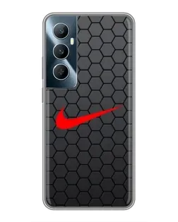 Чехол для Realme C65 с картинкой «Nike — карбоновая сетка»