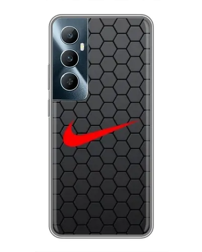 Чехол для Realme C65 с картинкой «Nike — карбоновая сетка»