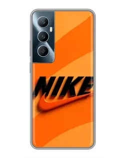 Чехол для Realme C65 с картинкой «Оранжевый драйв Nike»