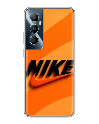 Чехол для Realme C65 с картинкой «Оранжевый драйв Nike»