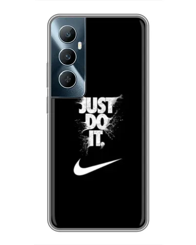 Чехол для Realme C65 с картинкой «Текстовый принт Nike»