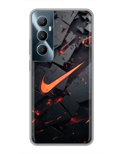 Чехол для Realme C65 с картинкой «Nike — эффект разломов»