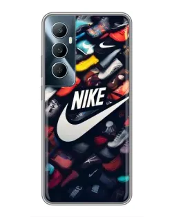 Чехол для Realme C65 с картинкой «Коллекция кроссовок Nike»