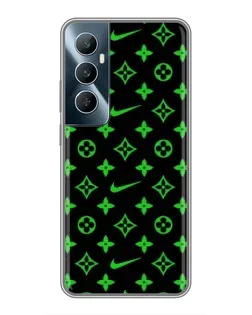 Чехол для Realme C65 с картинкой «Неоновый принт LV»