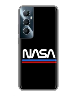Чехол для Realme C65 с картинкой «NASA — классика Red Blue»