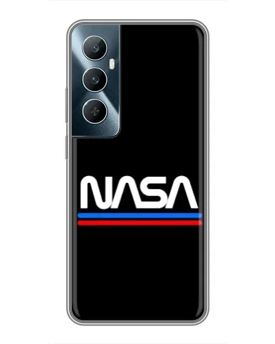 Чехол для Realme C65 с картинкой «NASA — классика Red Blue»