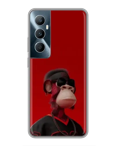 Чехол для Realme C65 с картинкой «Bored Ape в красном»