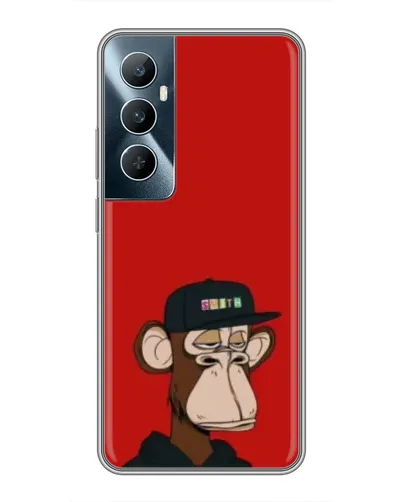 Чехол для Realme C65 с картинкой «Bored Ape — красный фон»