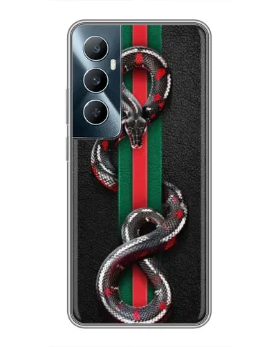 Чехол для Realme C65 с картинкой «Gucci — змея на полосе» Чехол для Realme C65 с картинкой «Gucci — змея на полосе»