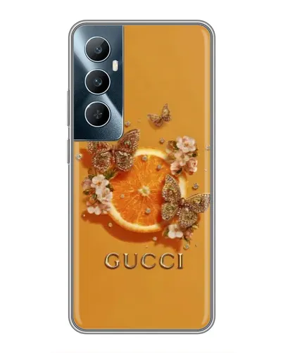 Чехол для Realme C65 с картинкой «Gucci — золотые бабочки» Чехол для Realme C65 с картинкой «Gucci — золотые бабочки»