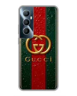 Чехол для Realme C65 с картинкой «Gucci — фирменная полоса и золото» Чехол для Realme C65 с картинкой «Gucci — фирменная полоса и золото»