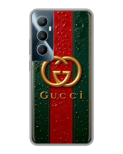 Чехол для Realme C65 с картинкой «Gucci — фирменная полоса и золото» Чехол для Realme C65 с картинкой «Gucci — фирменная полоса и золото»