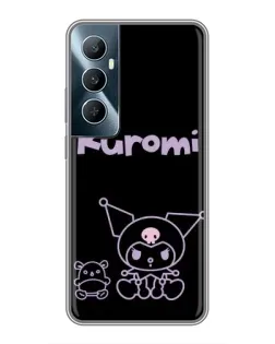 Чехол для Realme C65 с картинкой «Kuromi — черный минимализм»
