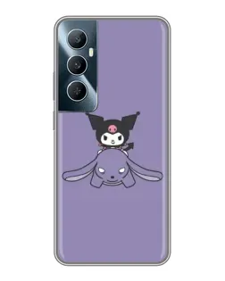 Чехол для Realme C65 с картинкой «Kuromi на лиловом фоне»