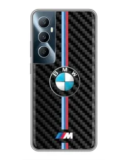 Чохол для Realme C65 з картинкою «Емблема BMW та карбон»