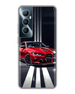 Чохол для Realme C65 з картинкою «Червона BMW на дорозі»