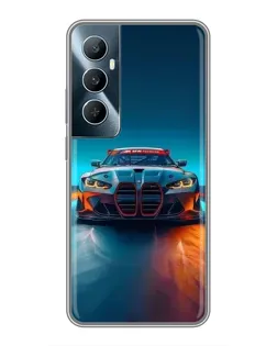 Чохол для Realme C65 з картинкою «BMW — вогні неону»