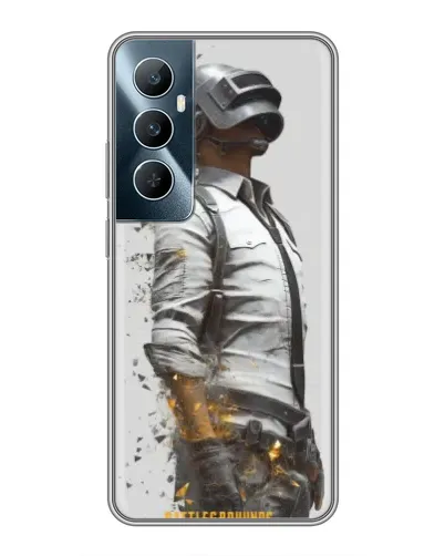 Чехол для Realme C65 с картинкой «PUBG — боец в пыли»