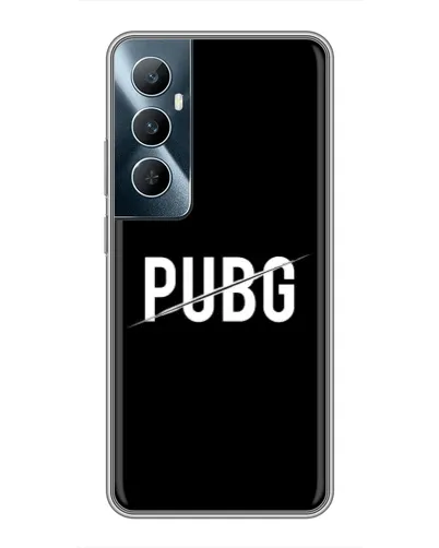 Чехол для Realme C65 с картинкой «PUBG — белый логотип»