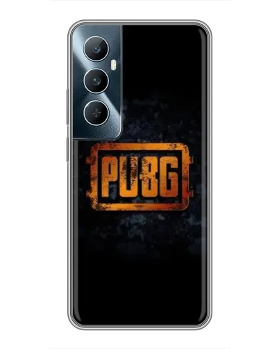 Чехол для Realme C65 с картинкой «PUBG — золотой логотип»