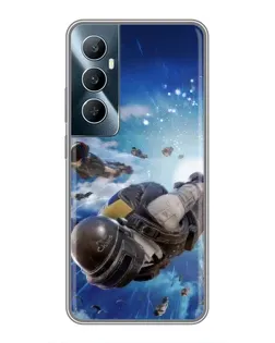 Чохол для Realme C65 з картинкою «Десант PUBG — стрибок»