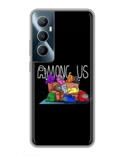 Чехол для Realme C65 с картинкой «Логотип Among Us»