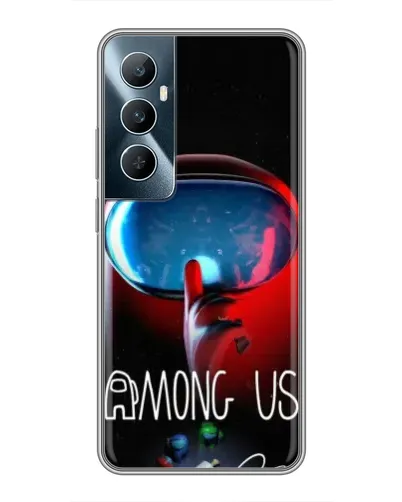 Чехол для Realme C65 с картинкой «Красный импостер — макро»